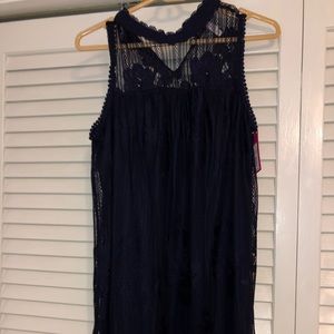 Lacy navy dress